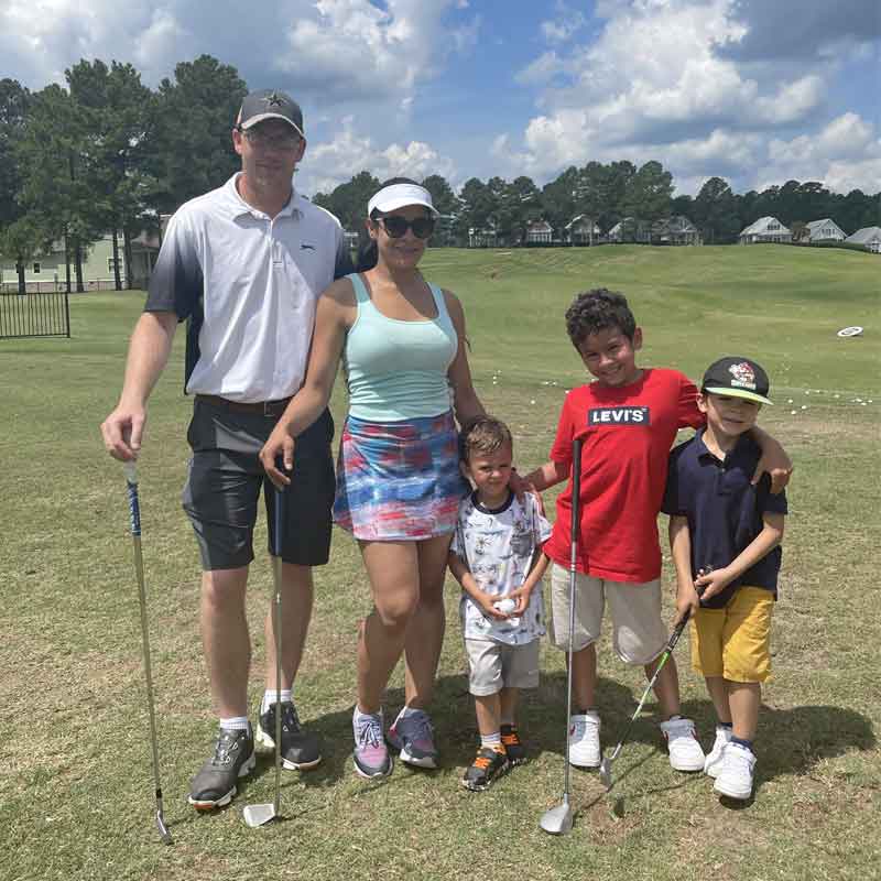 Family attending a RFHF golf event