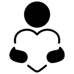 Iniitiatives icon - person holding a heart